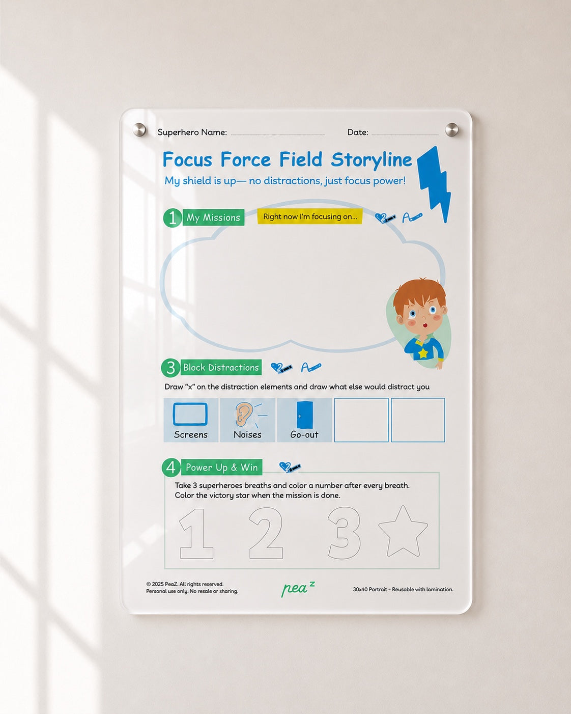 Focus Force Field | ADHD Focus Tool & Distraction Management Board for Kids