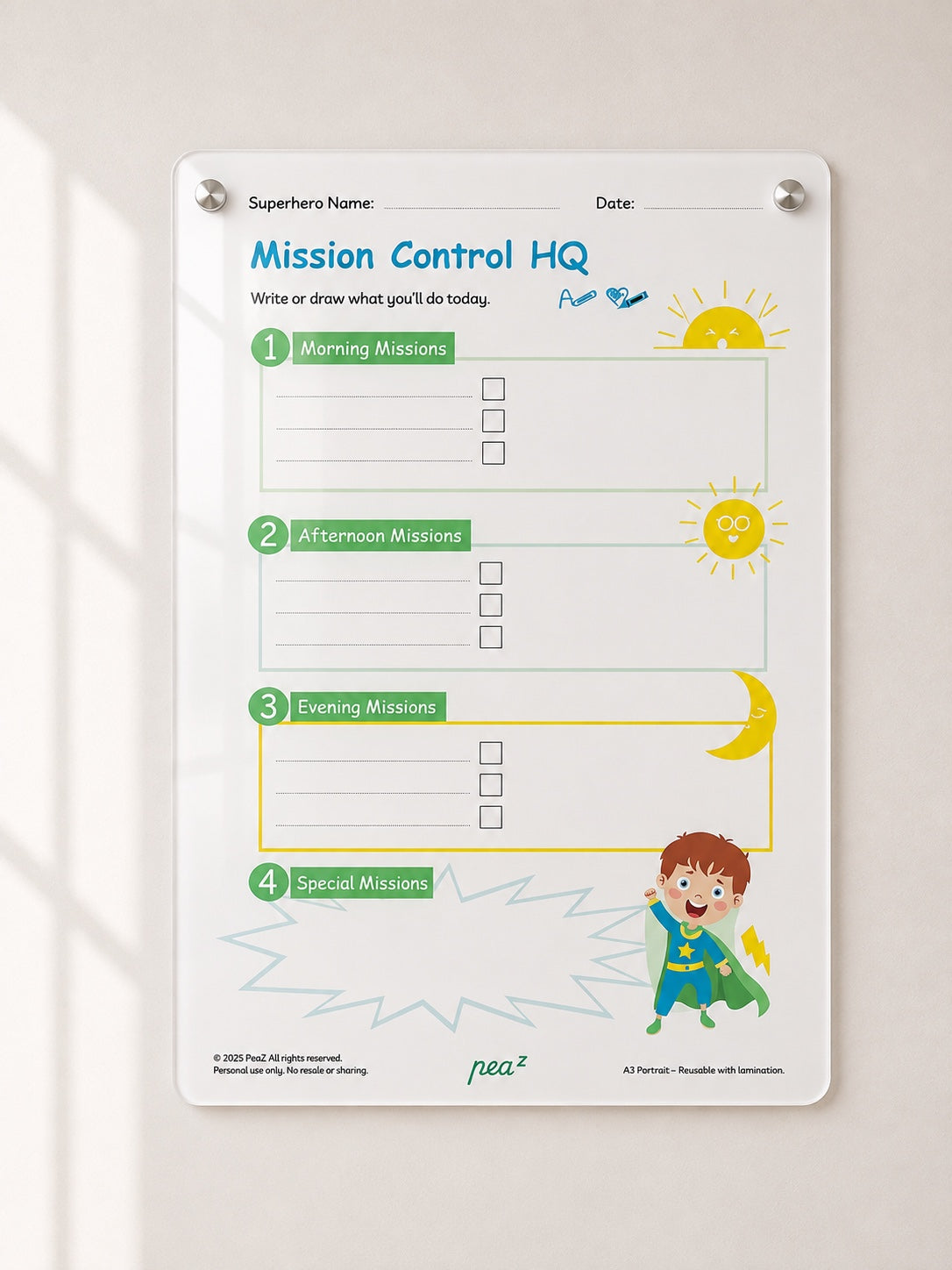 Mission Control HQ | Kids Daily Routine & Responsibility Planner