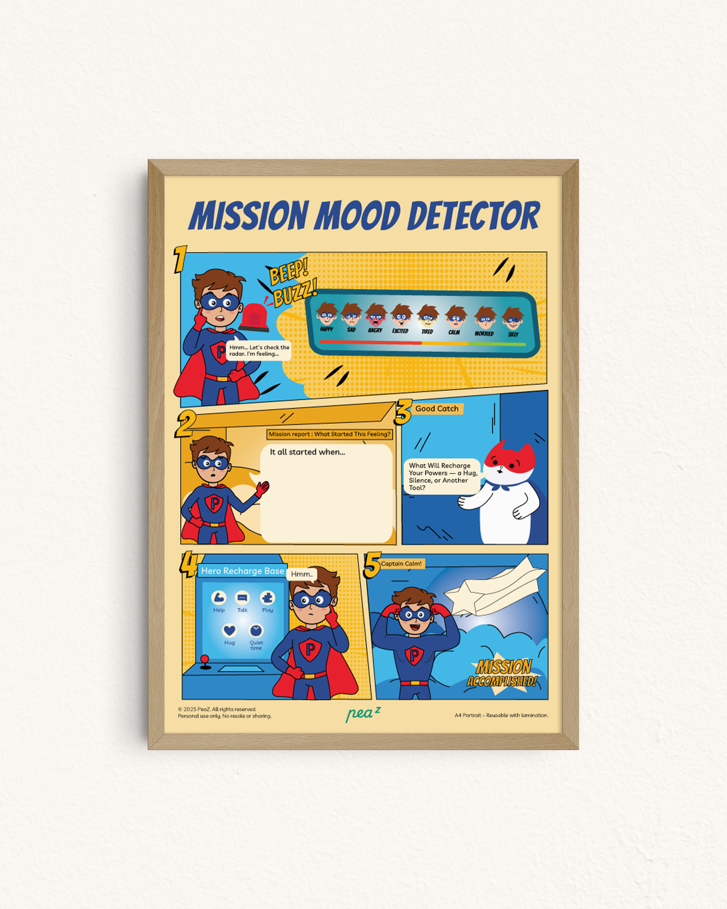 Mission Mood Detector | Kids Feelings Tracker & Emotional Awareness Board