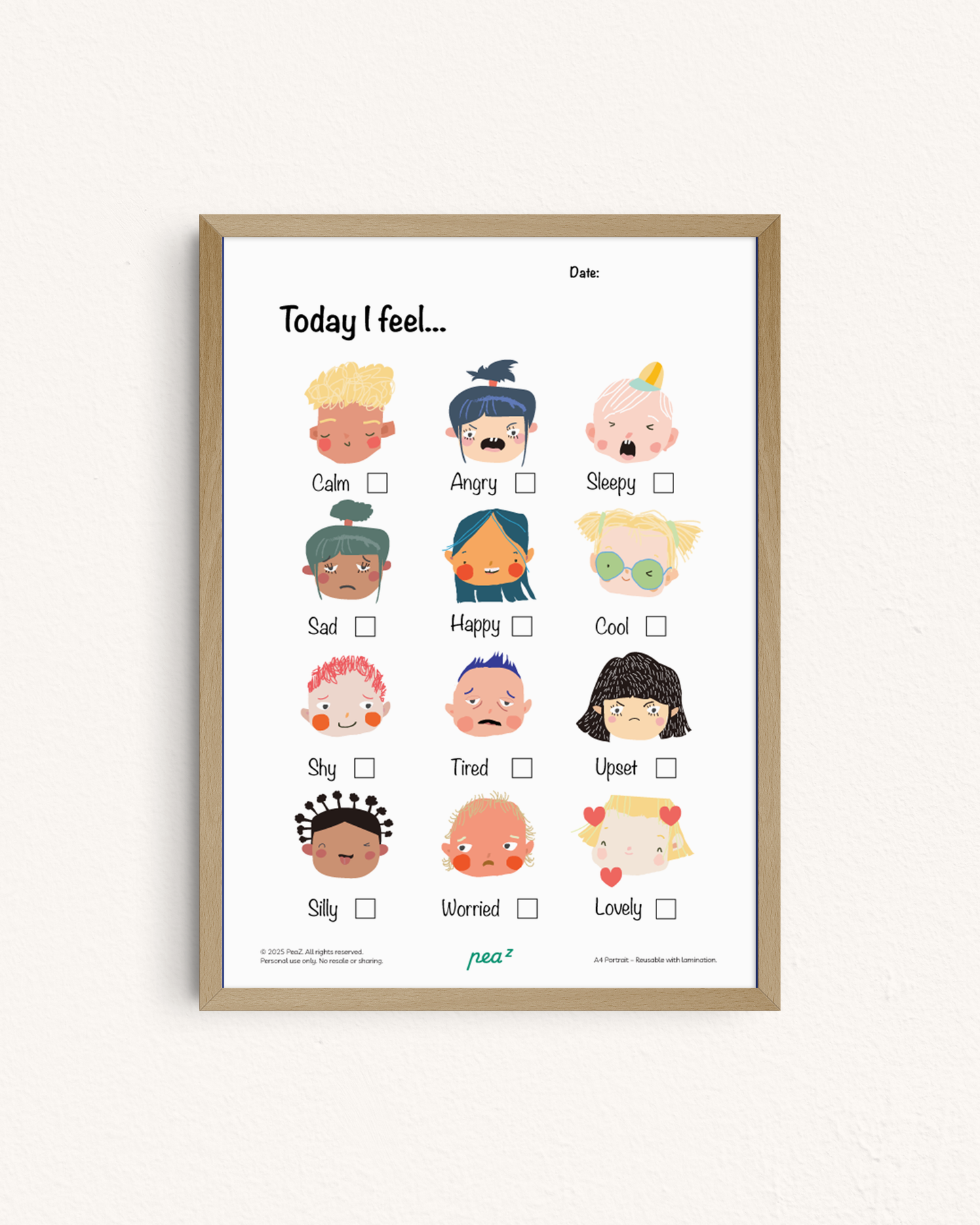 Today I Feel | Kids Feelings & Emotion Chart for Home & School