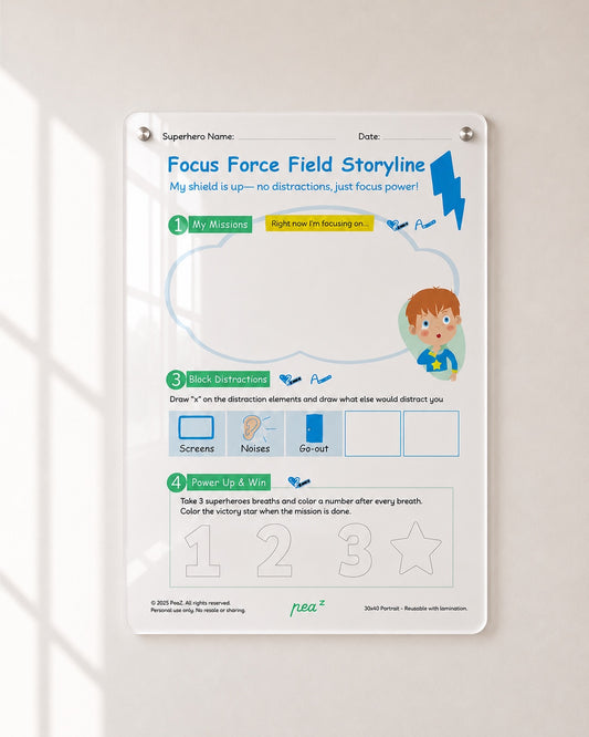 Focus Force Field | ADHD Focus Tool & Distraction Management Board for Kids
