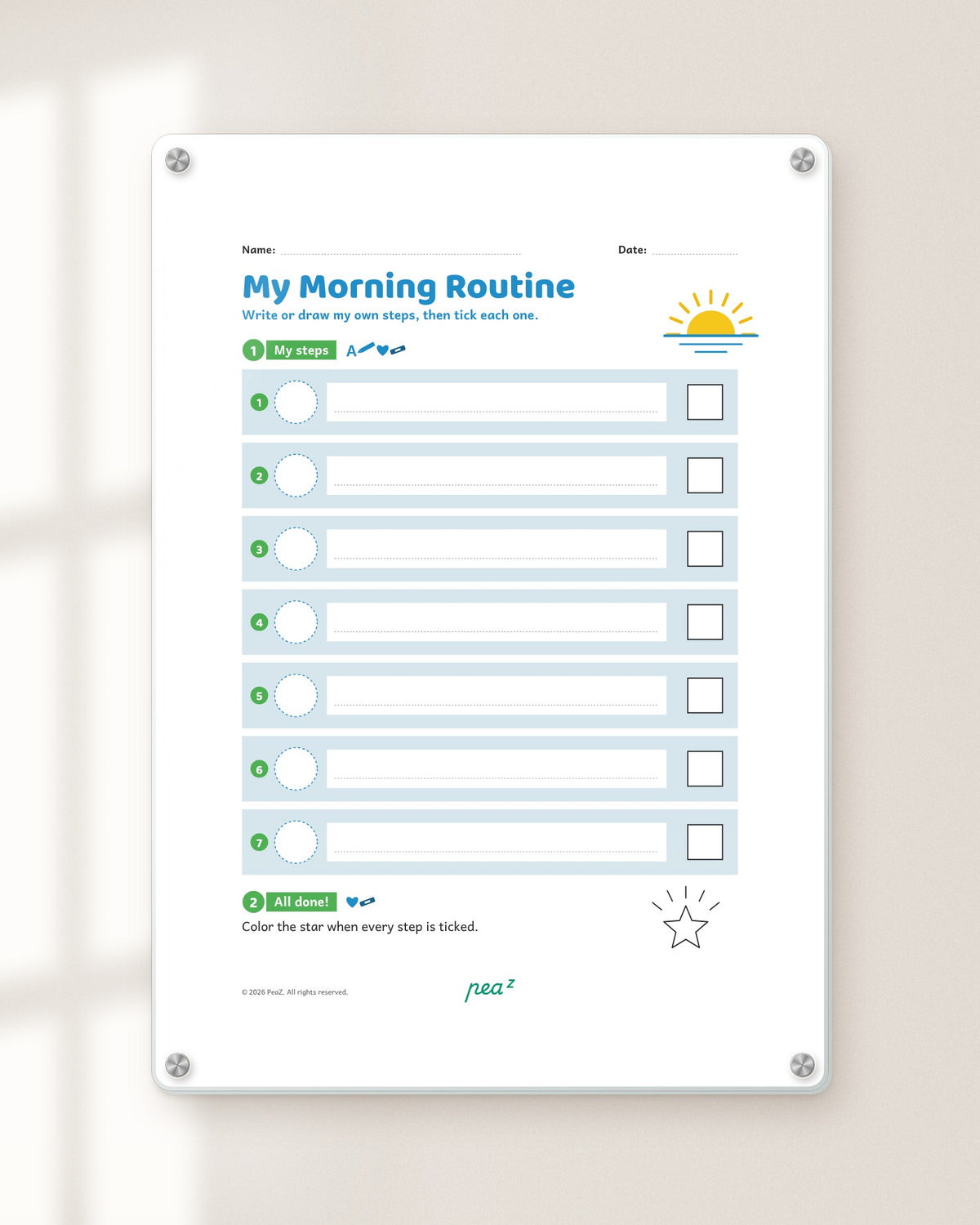 My Morning Mission | Write-Your-Own Kids Morning Routine Board