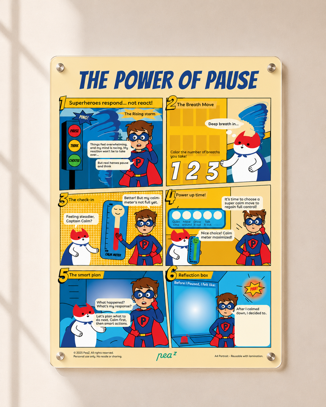The Power of Pause | Kids Emotional Regulation & Calm Down Strategy Poster