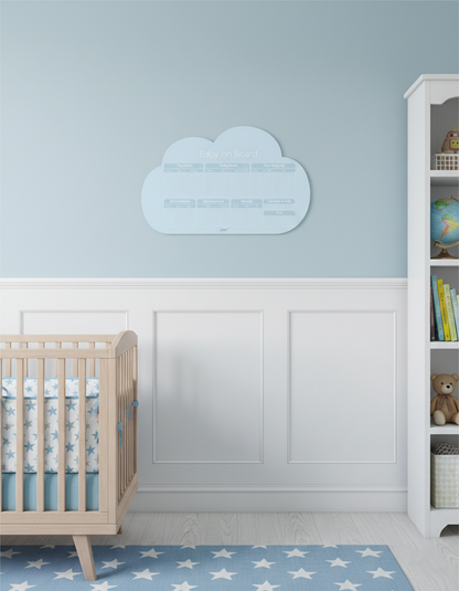 Baby on Board – Cloudy Blue| Reusable Newborn Routine Wall Tracker