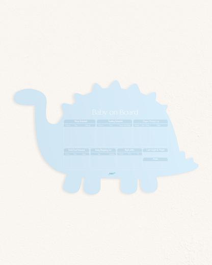 Baby on Board – Baby Dino| Reusable Newborn Routine Wall Tracker