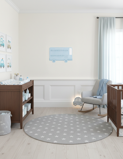 Baby on Board – The Blue Bus| Reusable Newborn Routine Wall Tracker