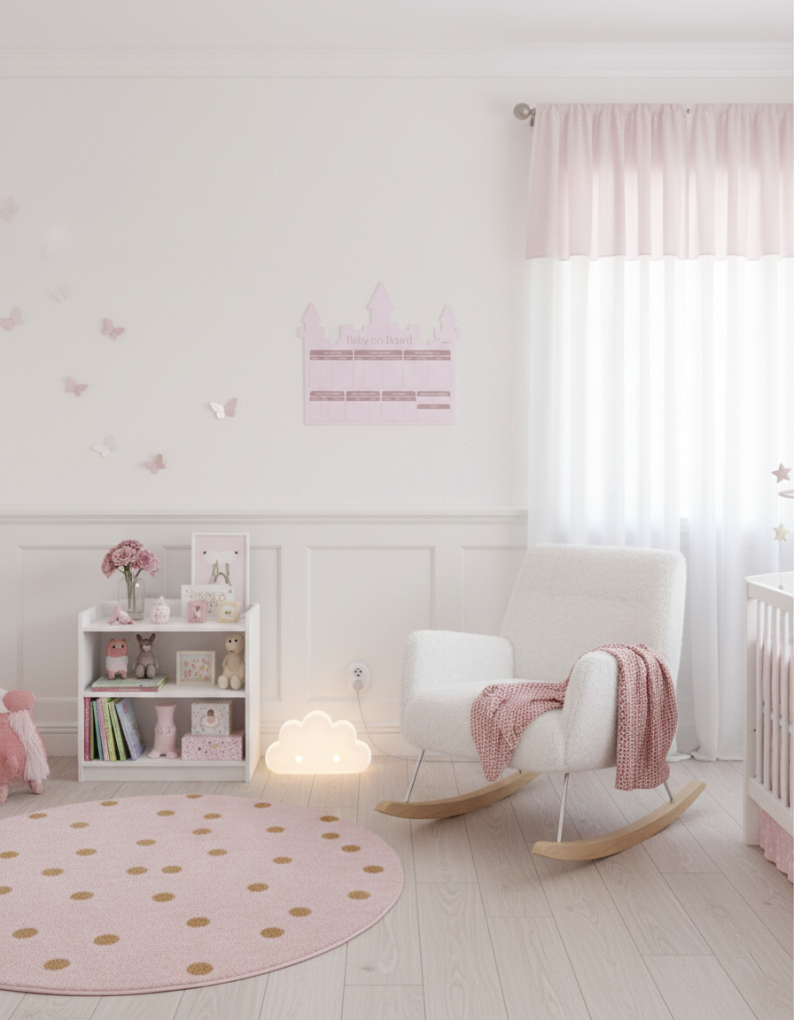 Baby on Board – The Pink Castle| Reusable Newborn Routine Wall Tracker