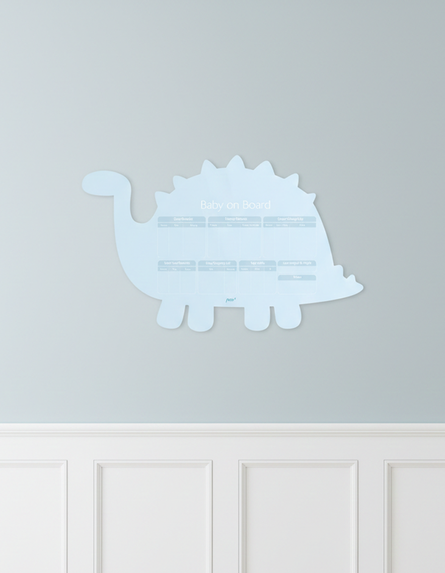 Baby on Board – Baby Dino| Reusable Newborn Routine Wall Tracker