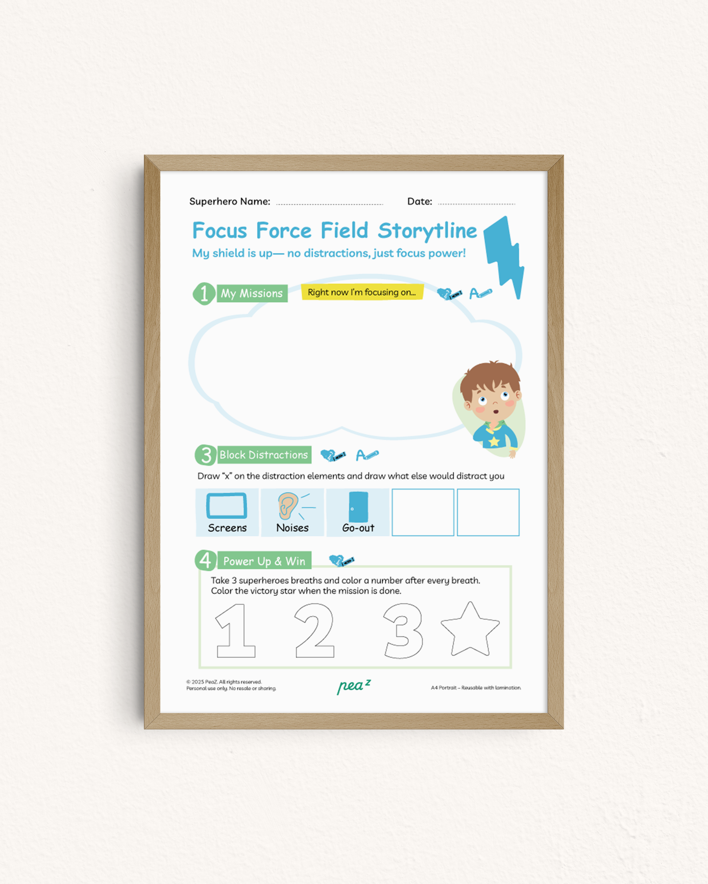 Focus Force Field | ADHD Focus Tool & Distraction Management Board for Kids
