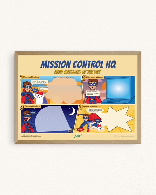 Mission Control HQ - 2 | Kids Daily Routine & Responsibility Chart (Superhero Edition)