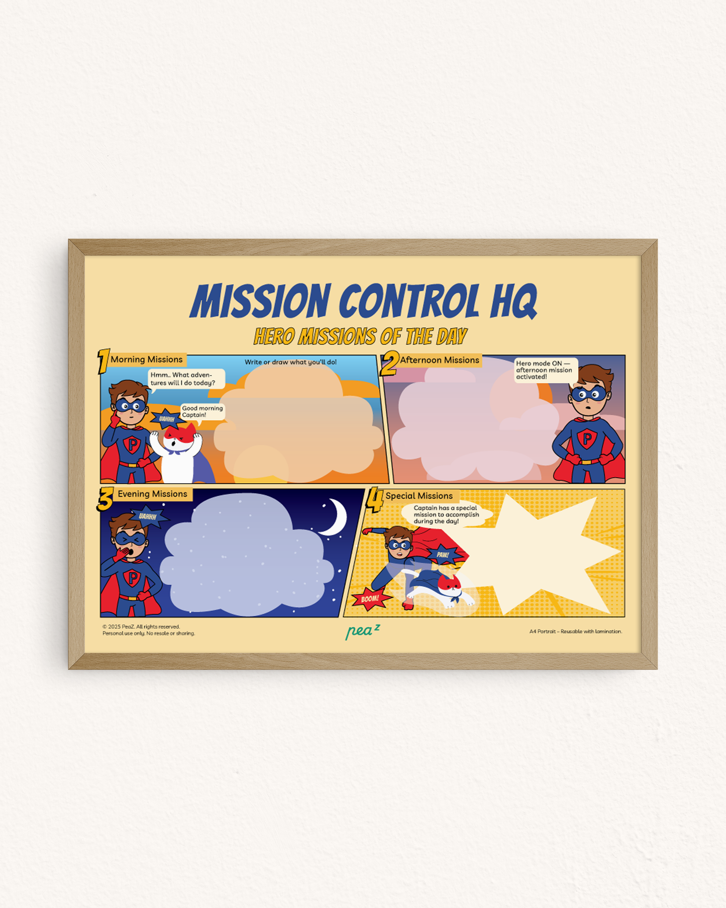 Mission Control HQ | Kids Daily Routine & Responsibility Chart (Superhero Edition)