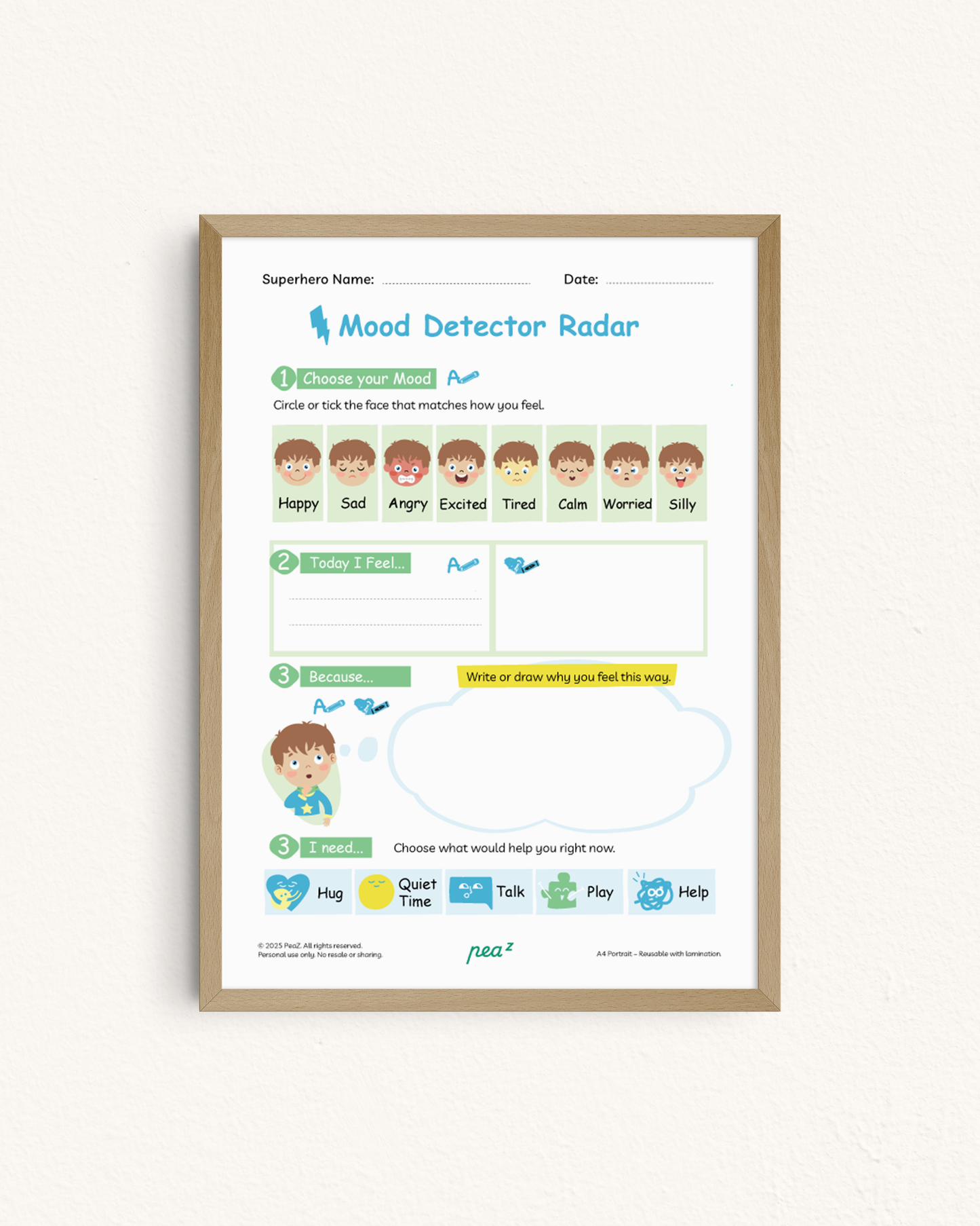 Mood Detector Radar | Kids Emotion Regulation & Needs Communication Board