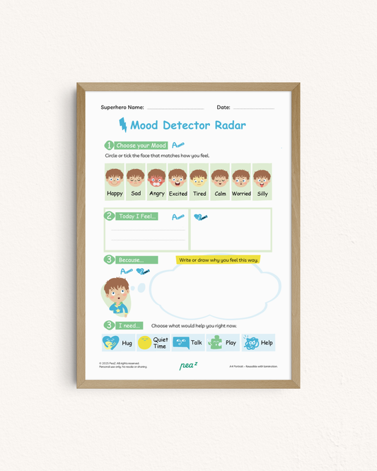 Mood Detector Radar | Kids Emotion Regulation & Needs Communication Board