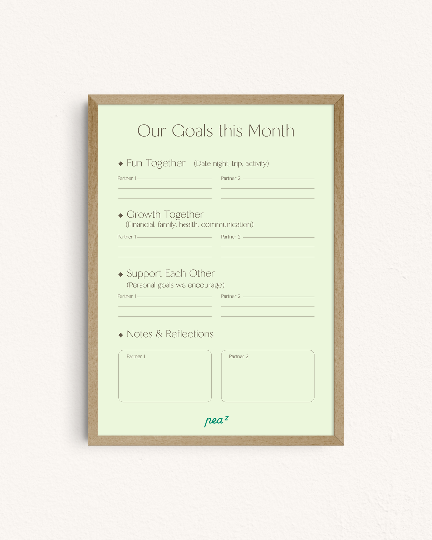 Our Goals This Month | Monthly Relationship Planning & Alignment Template