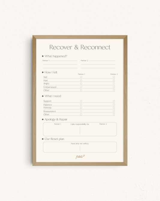 Recover & Reconnect | Conflict Resolution & Repair Template for Couples