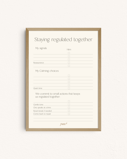 Staying Regulated Together | Couples Co-Regulation & Communication Wall Template