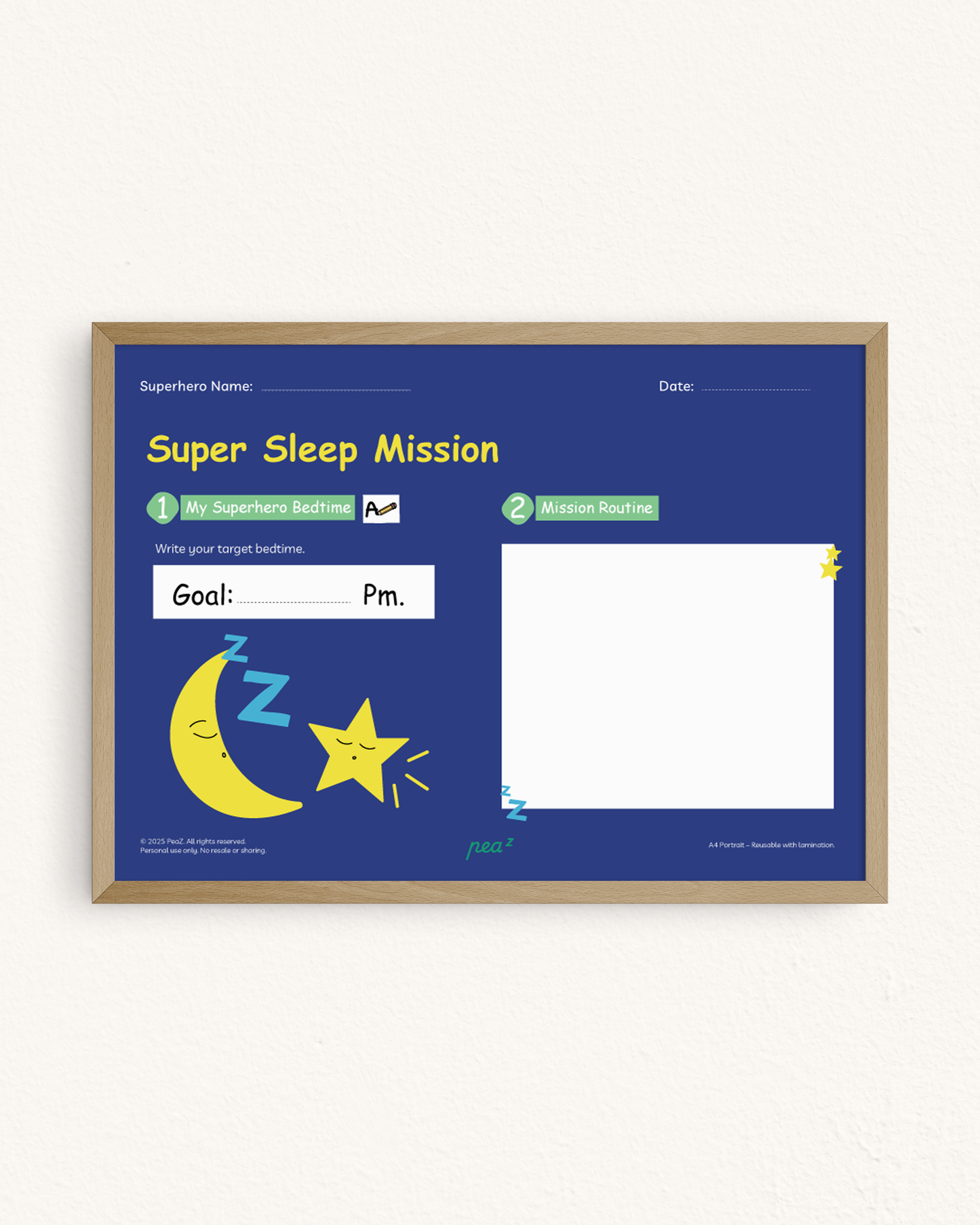 Super Sleep Mission | Kids Bedtime Goal Tracker & Sleep Routine Board