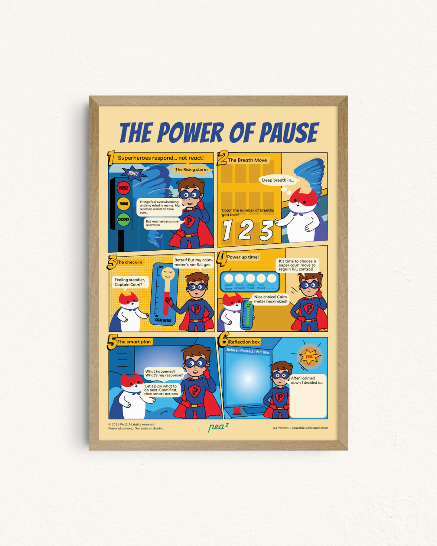The Power of Pause | Kids Emotional Regulation & Calm Down Strategy Poster