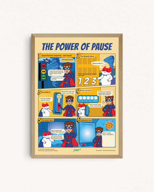 The Power of Pause | Kids Emotional Regulation & Calm Down Strategy Poster